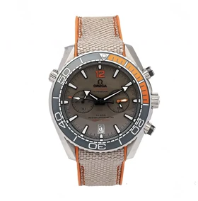 ساعت مردانه امگا سیمستر سه موتوره طوسی نارنجی