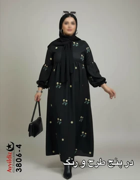 مانتو / کفتان زنانه شیک سایز بزرگ مدل کد 3806