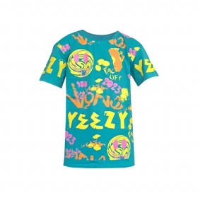 تیشرت آستین کوتاه پسرانه مدل PJ1098 رنگ آبی فیروزه ای