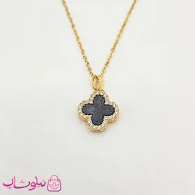 گردنبند دخترانه ونکلیف سفید و مشکی دورو