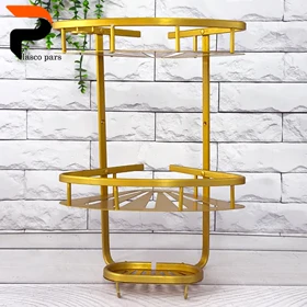 جاشامپویی کنج 2 طبقه سینی دار طلایی