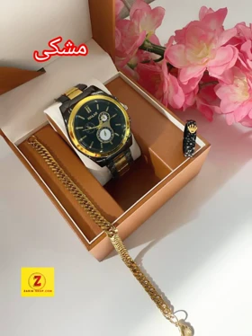 ست ساعت دستبند انگشتر رولکس مردانه