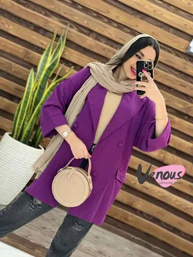 مانتو کتی چهاردکمه یقه پهن