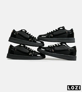 کفش کتانی مردانه و زنانه مشکی ورنی NIKE jordan 1 مدل 6212