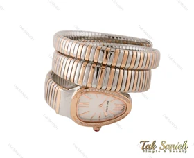 ساعت بولگاری ماری زنانه رزگلد نقره ای سفید نگین‌دار Bvlgari-3979-L