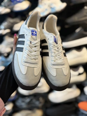 کفش کتانی دخترانه سامبا سفید مشکی