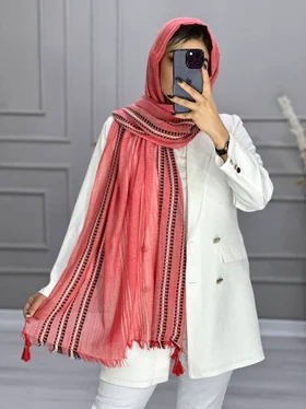 0073_شال لینن هندسی