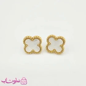 گوشواره میخی زنانه ونکلیف سفید کد 58