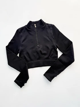 کراپ سیملس فینگردار نیم زیپ