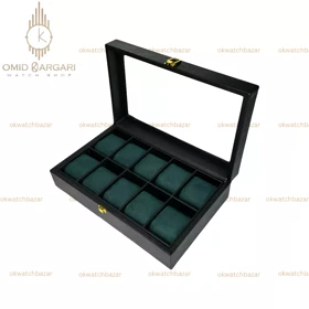جعبه ده تایی چوبی داخل سبز Watch Box