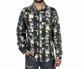 پیراهن پشمی آستین بلند مردانه طرح دار