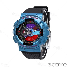 ساعت جی شاک GM110H مردانه مشکی قاب آبی 106024