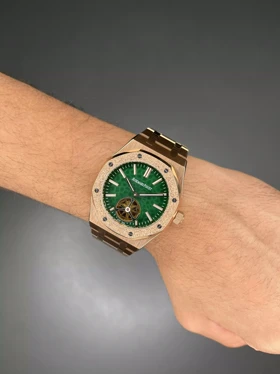 ساعت مچی اودمار پیگه اوپن هارت قاب شنی رزگلد صفحه سبز Audemars Piguet