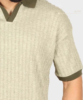 تیشرت لش یقه شکاری و کنفی 1382