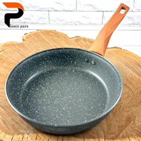 تابه 24 تکدسته آنتیک دسته چوبی گرانیتی طوسی هاناتک