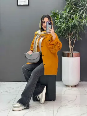 مانتو لینن آستین بند دار
