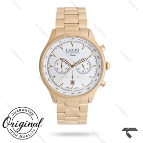 ساعت مردانه لاکسمی 8195-3 طلایی صفحه سفید Laxmi-9394-G