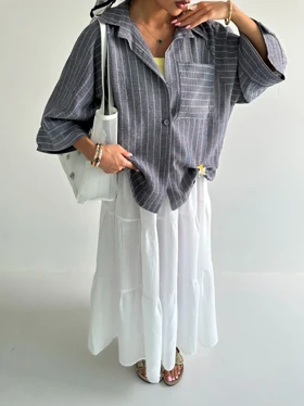 شومیز راه راه تک جیب