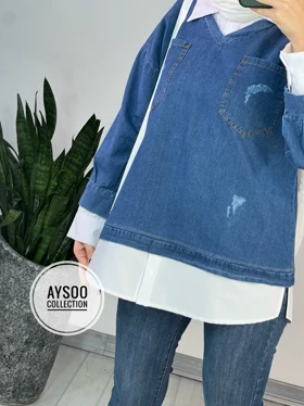 تونیک مانتویی جین دینا (ایراد دار)