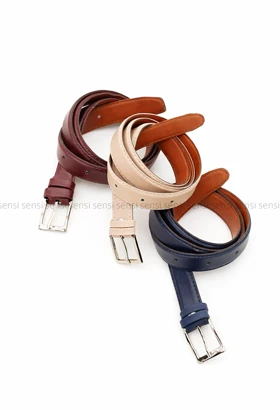 کمربند چرم رنگی دوردوخت کد1004578