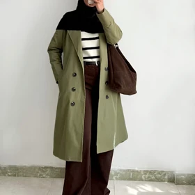 ترنچ کت بلند ماوی