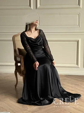 ماکسی یقه دلبری آستین دار یکتا