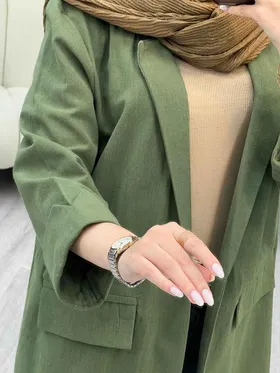 مانتو تک دکمه دو جیب نما المیرا