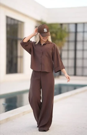 شومیز شلوار پری جلو دکمه