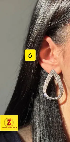 گوشواره بلند جواهری نگینی زنانه