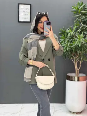 مانتو مازراتی دودکمه یقه نامتقارن