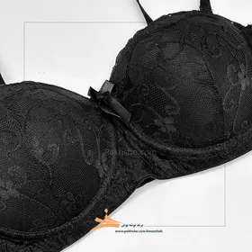 سوتین اسفنجی دکلته مشکی کاپ بی برند نوشه پوش