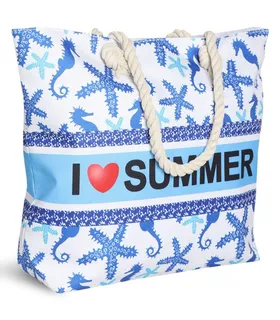 کیف ساحلی پارچه‌ای طرح I Love Summer کد 15109