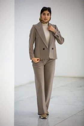 کت زنانه یقه بلیزر بغل چاک