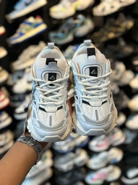 کتانی دیلاکس زنانه سفید طوسی