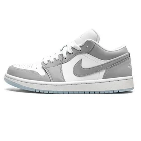 کفش نایک ایر جردن وان سفید طوسی Nike Air Jordan 1 White Grey