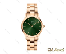 ساعت دنیل ولینگتون زنانه رزگلد سبز سایز کوچک DW-3837-28-L