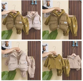 سه تیکه سویشرت و شلوار با پافر