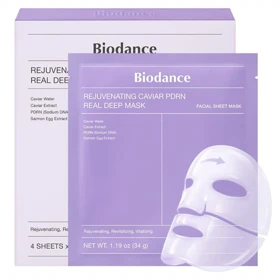 ماسک صورت بایودنس Biodance مدل Caviar PDRN Real Deep بسته 4 عددی