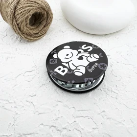 آینه جیبی تاشو با طرح خرس دوست‌داشتنی و فانتزی