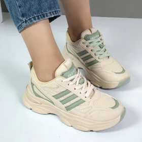 کتانی اسپرت زنانه مدل آدیداس فشیون رنگ کرم پاستیلی کد 55110