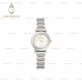 ساعت مچی ورساچه دورحکاکی بند سیلور صفحه سفید Versace