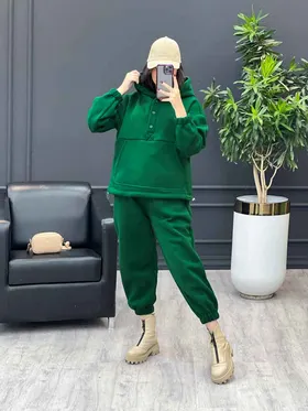 ست هودی و شلوار جلو سه دکمه