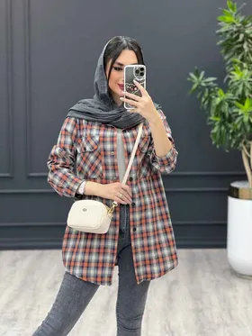 مانتو چهارخونه دو جیب پاکتی