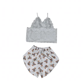 ست نیمتنه گیپور و شلوارک طرح تدی 141