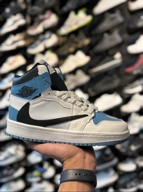 کتانی ترویس ساق‌دار مردانه سفیدآبی