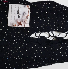 سرهمی فانتزی زنانه مدل نگین‌دار کد 4860-7032 رنگ مشکی