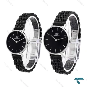 ساعت دنیل ولینگتون زنانه گرد مشکی نقره ای اسمال DW-6284-L