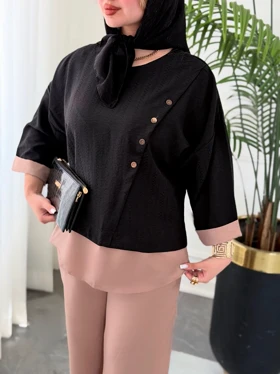 ست کژوال مهرسا 0582 (شکلاتی)