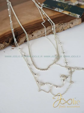 رومانتویی گردنبند زنانه سه لاین کد N3148 (سیلور)
