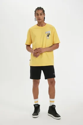 تیشرت آستین کوتاه چاپی DeFactoFit NBA Miami Heat Boxy Fit Crew B9888AX24SM